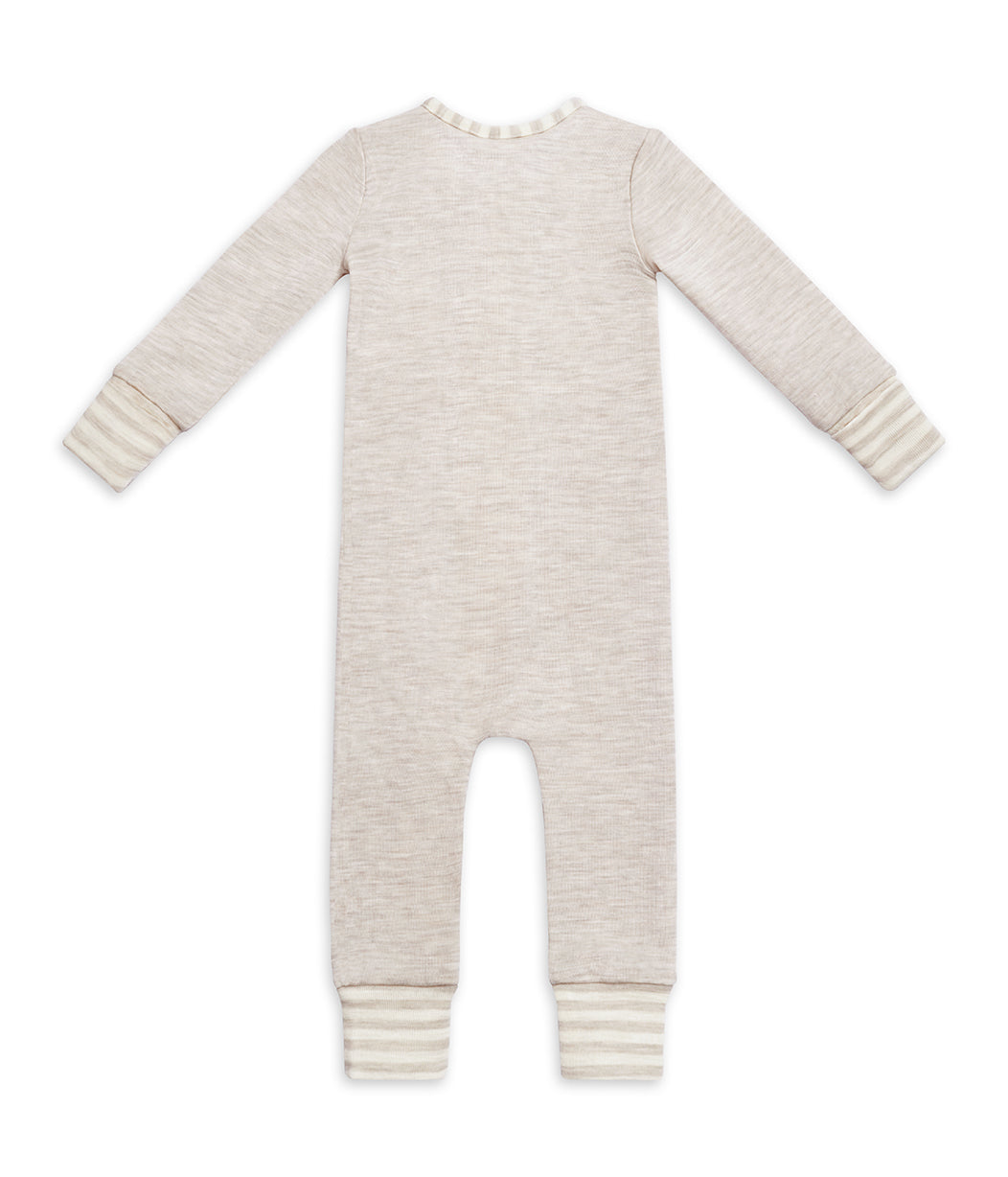 Footless Romper Merino Wool Oatmeal