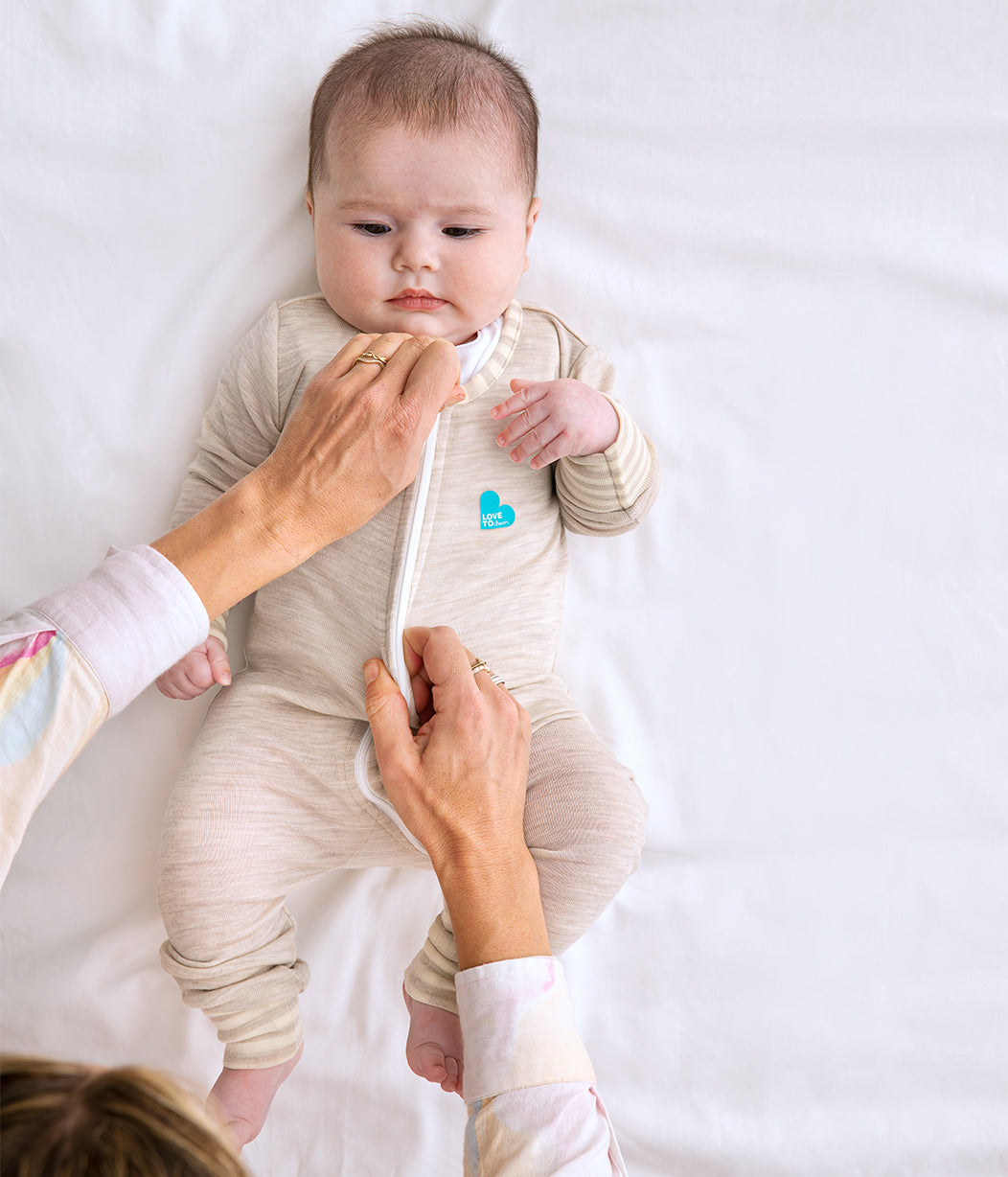 Footless Romper Merino Wool Oatmeal