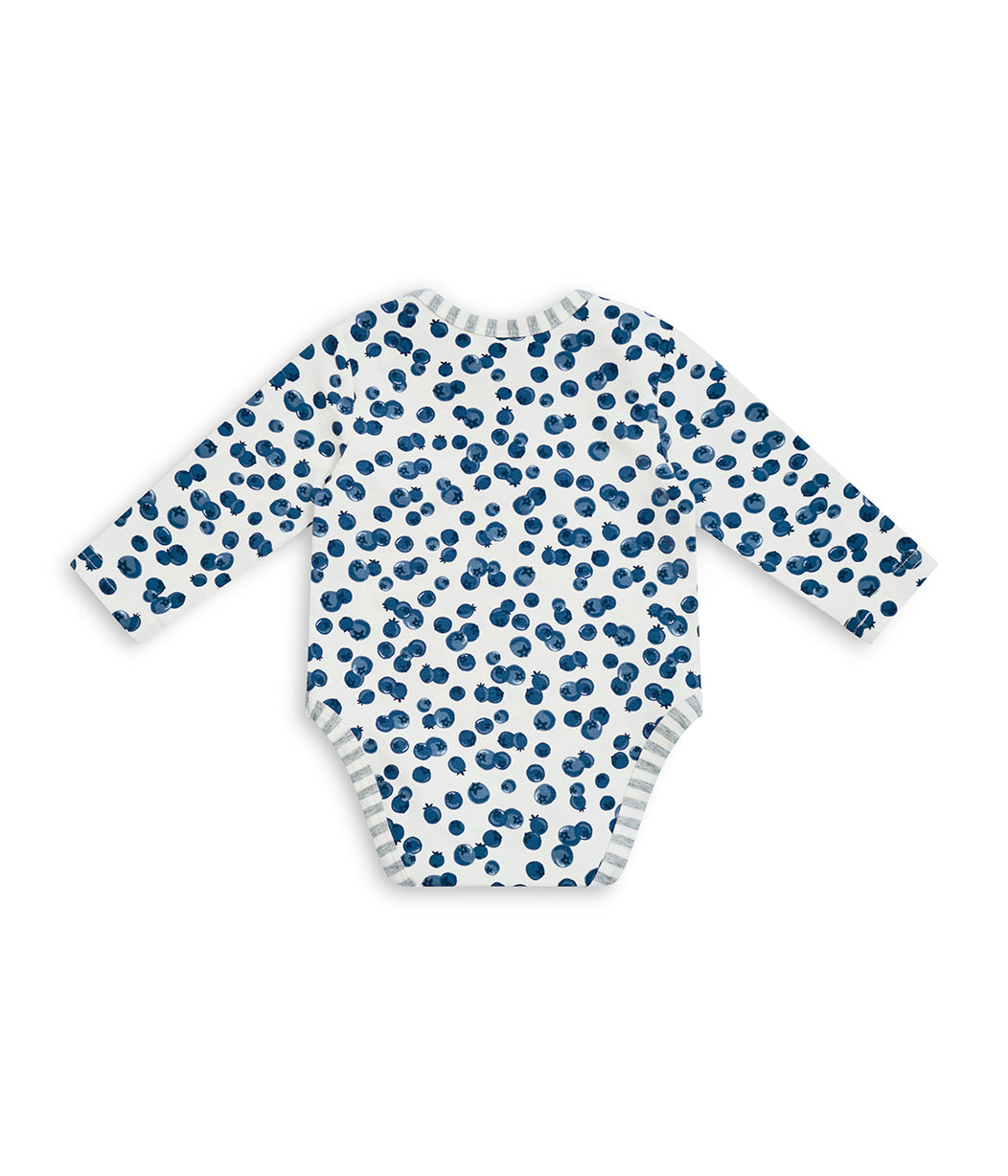 Bodysuit Long Sleeve Baumwolle Denim Blaubeeren