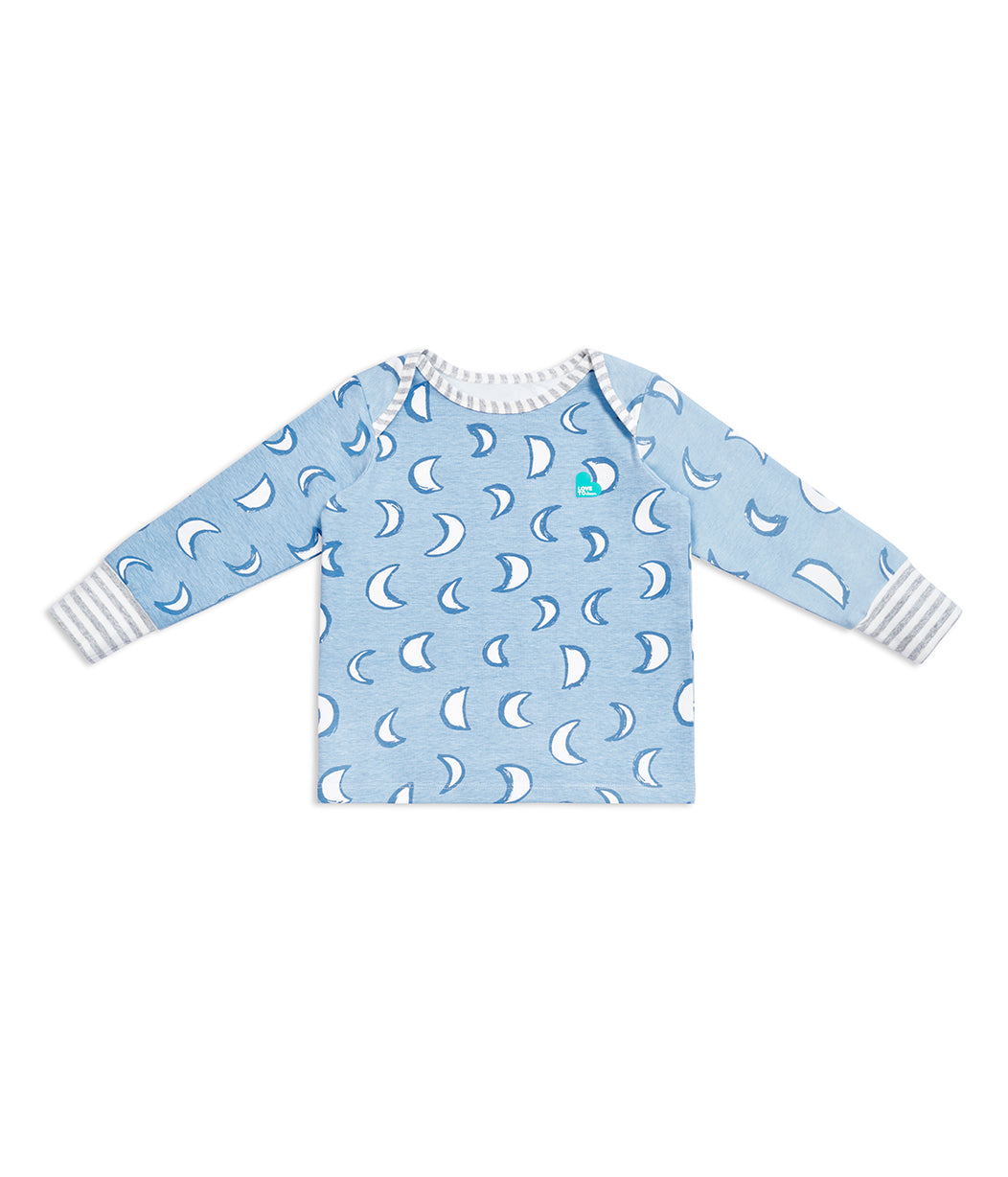 Kinder Langarm Pyjama-Set Baumwolle Blau Eklipse