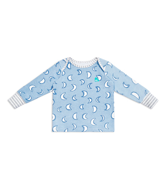 Kids Pyjama Set Long Sleeve Cotton Light Blue Eclipse