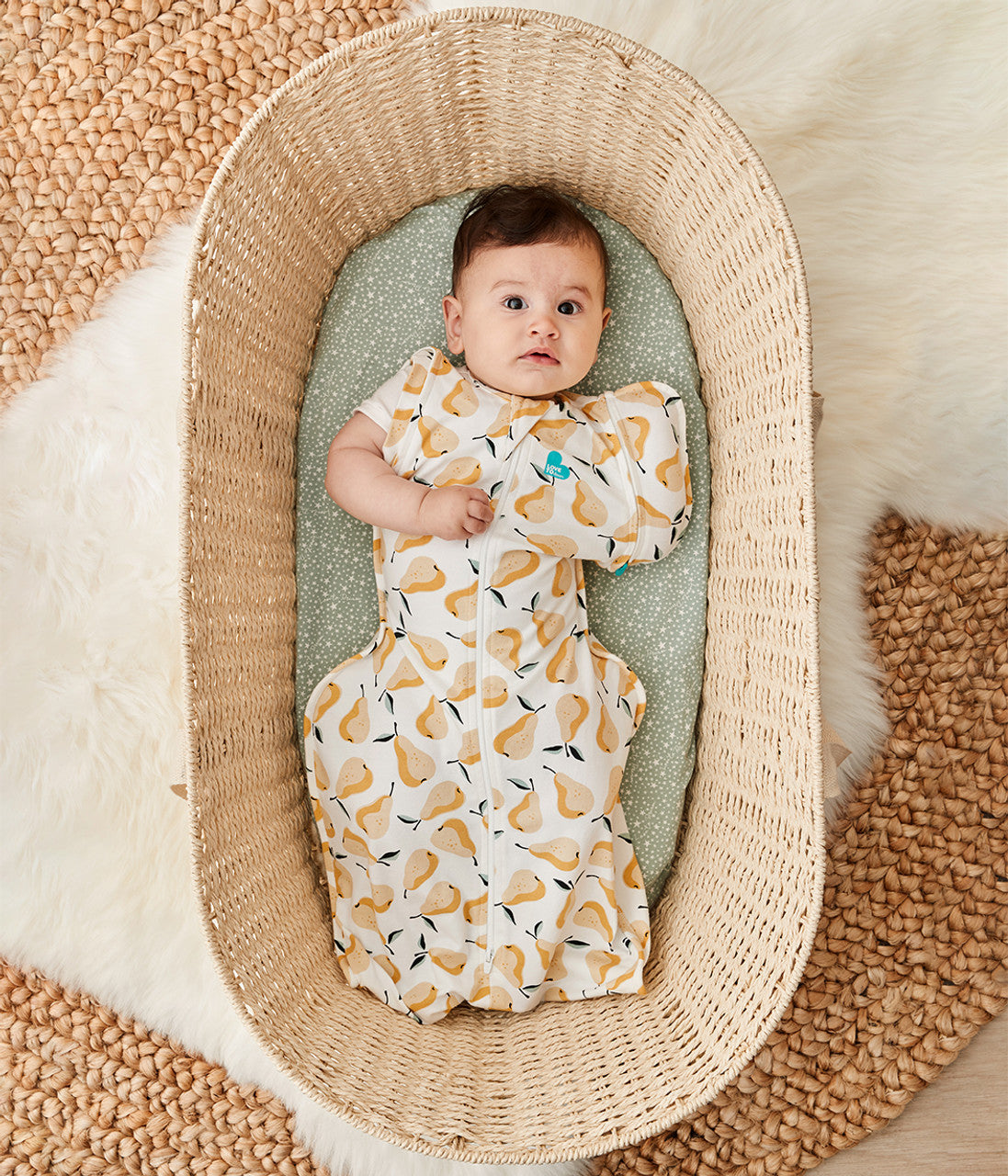 Swaddle Up™ Transition Swaddle Bag Original Motif Poire Blanc