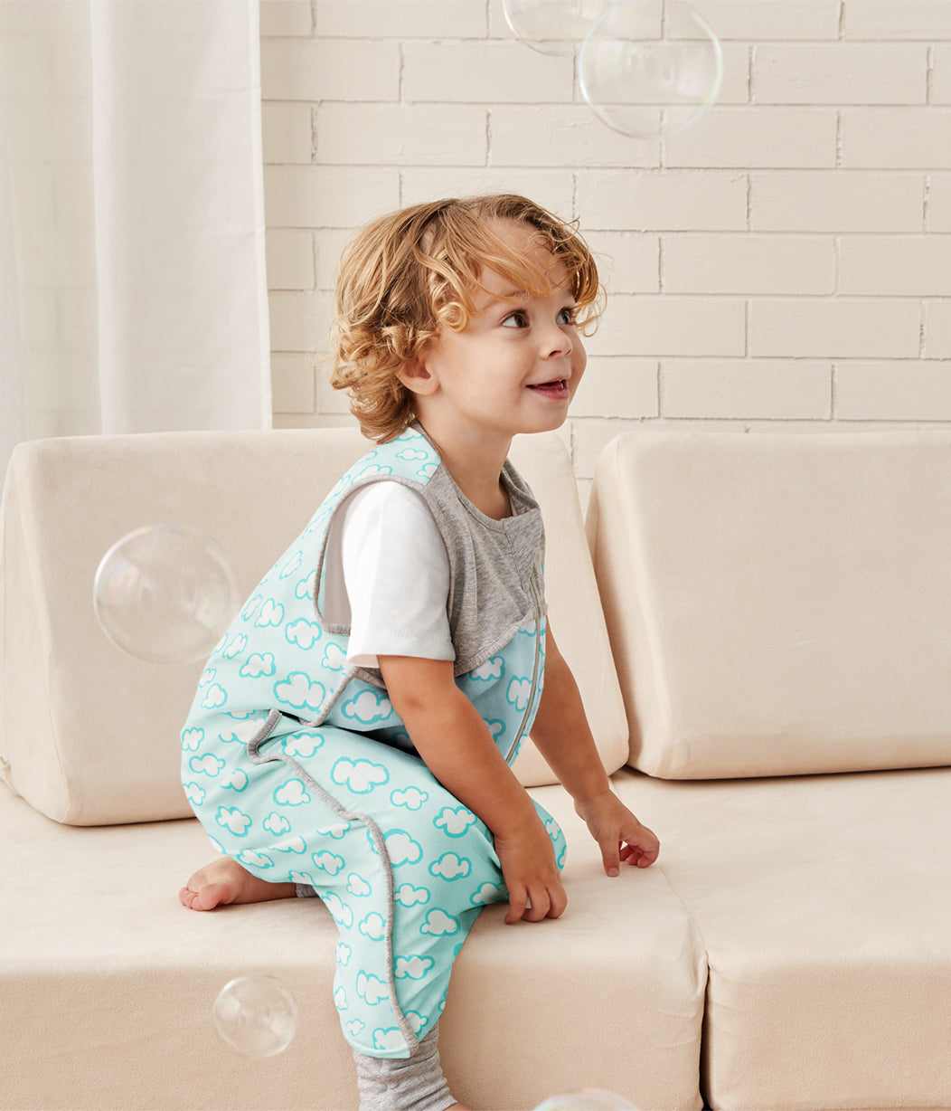 Pyjama Love To Dream™ Coton Bio Léger Nuages ​​Turquoise