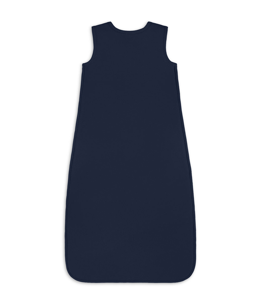 Schlafsack ärmellos 1.5 TOG Baumwollfleece Marineblau Gestickter Funkelstern