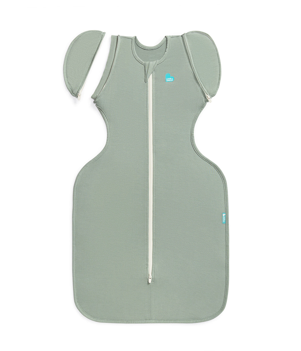 Swaddle Up™ 2-in-1 Gigoteuse d'emmaillotage de transition 1.0 TOG en Viscose de Bambou Vert Olive Foncé