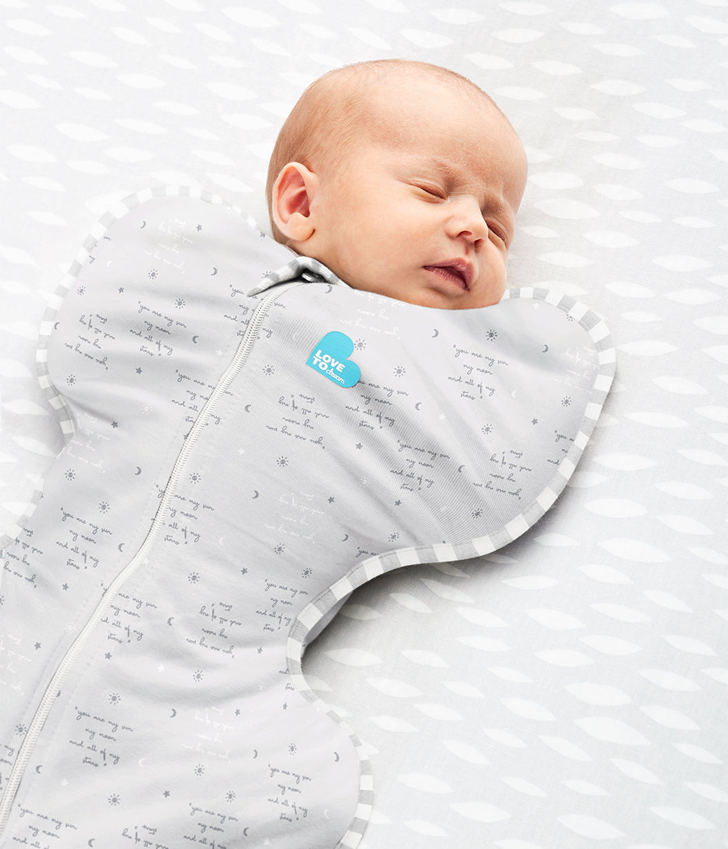 Swaddle Up™ Pucksack Leicht (24-27°C) Grau Du Bist Mein Baumwolle