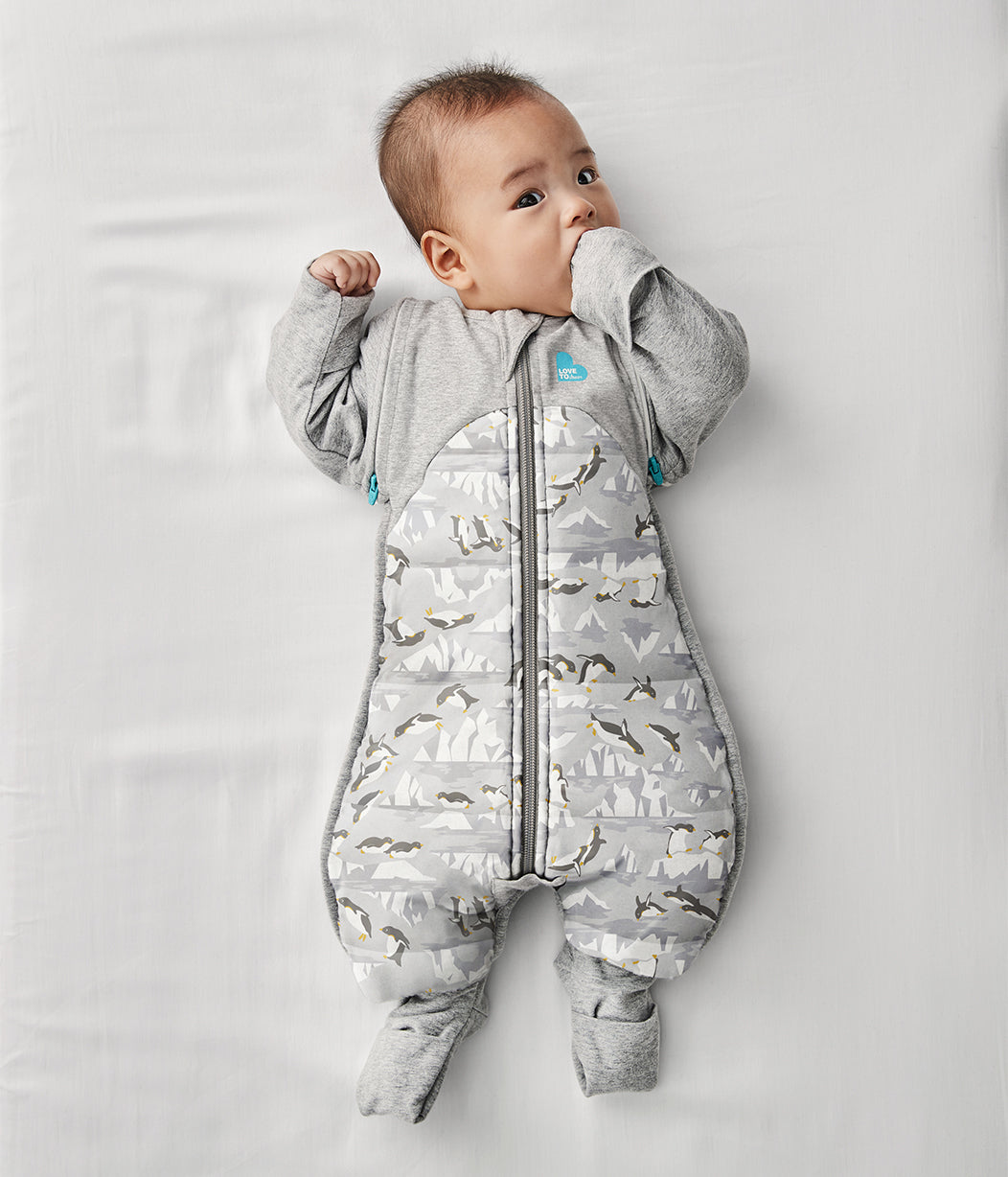 Swaddle Up™ Übergangsanzug Extra Warm Pinguin-Parade Grau