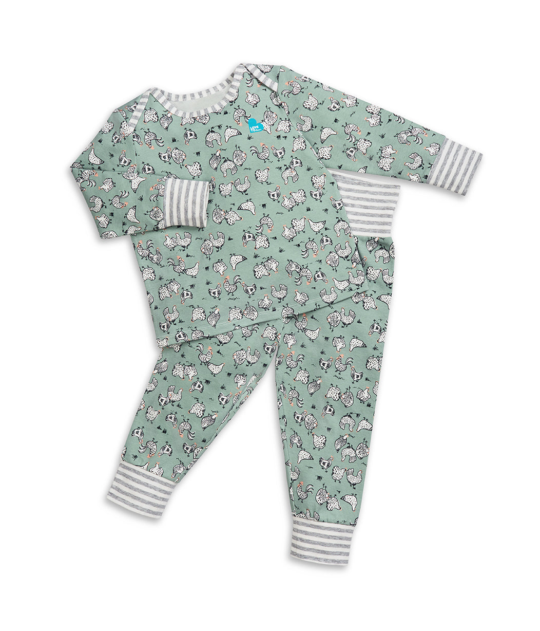 Love To Dream™ Ensemble pyjama à manches longues pour enfants Poulailler Olive