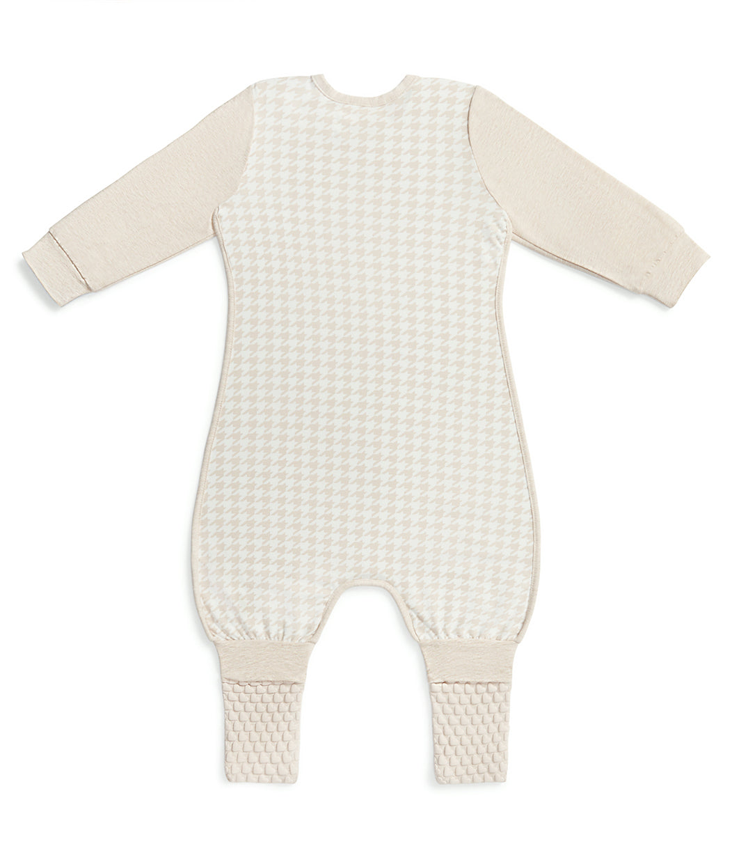 Schlafanzug langarm 1.0 TOG Baumwolle Beige Hahnentritt