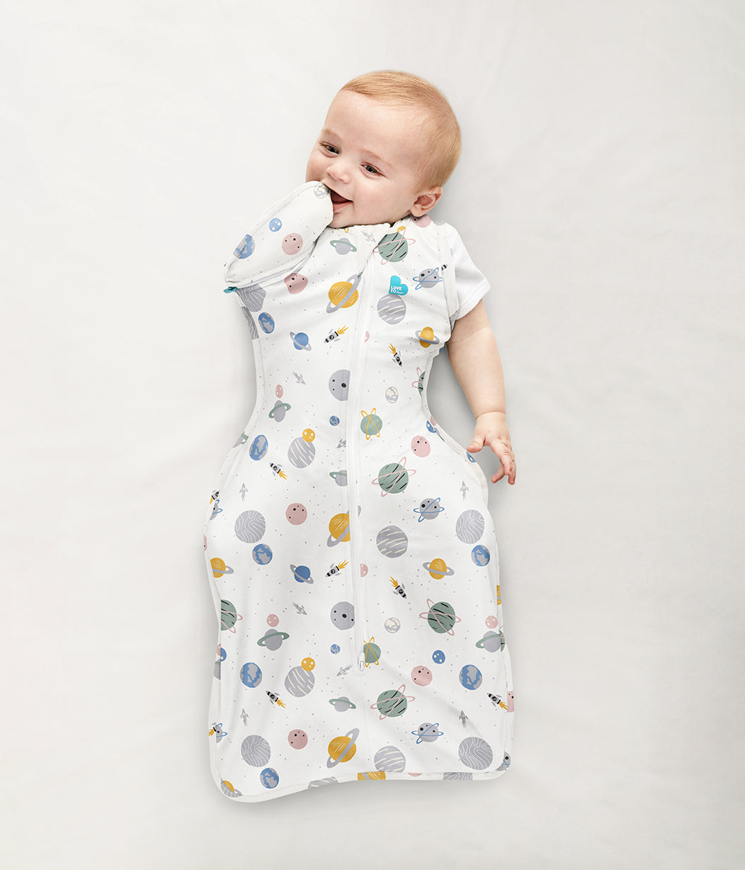 Swaddle Up™ Übergangspucksack 0.2 TOG Baumwolle Weiß Weltall