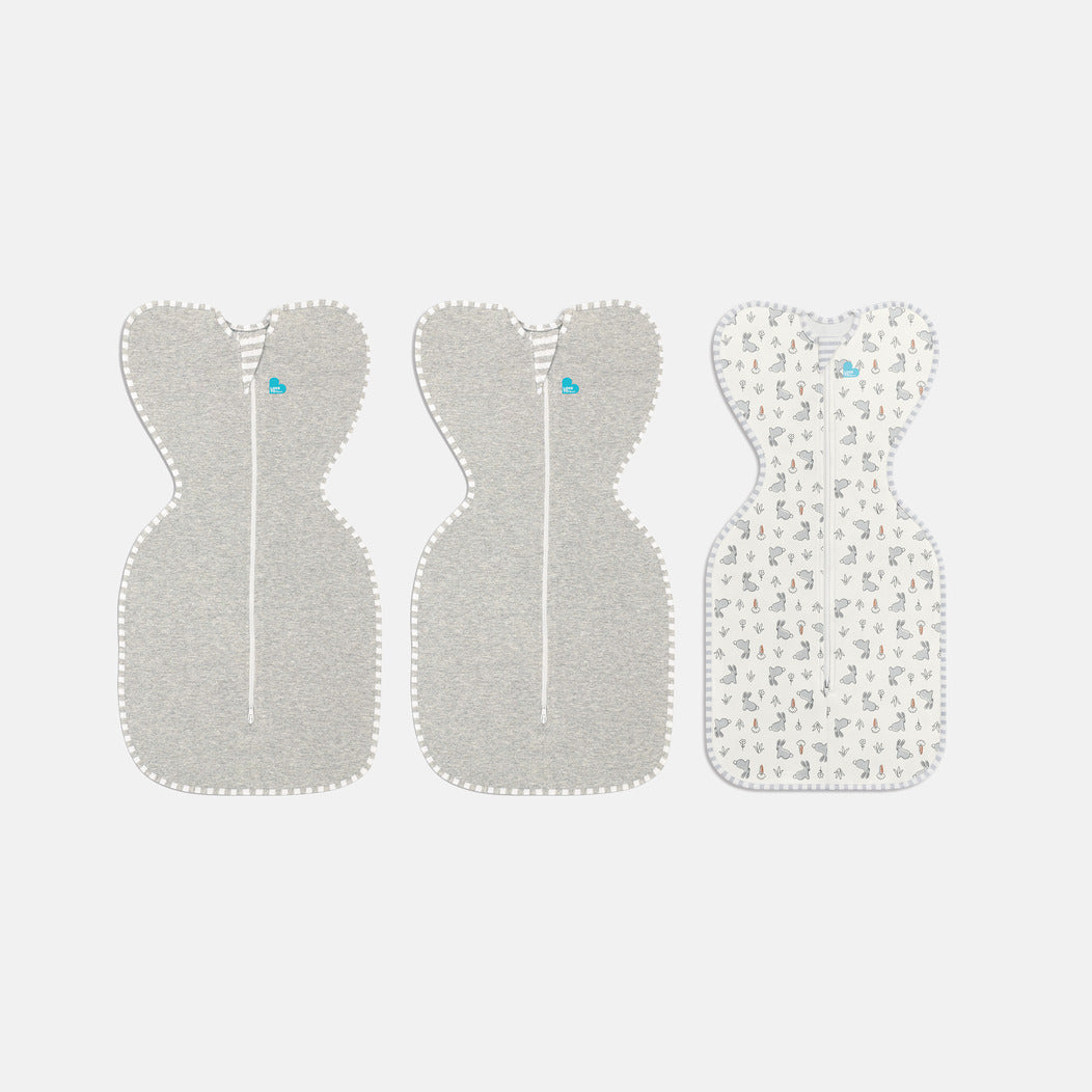 Swaddle Up™ Pack de démarrage pour nouveau-né Original Gris et Lapin