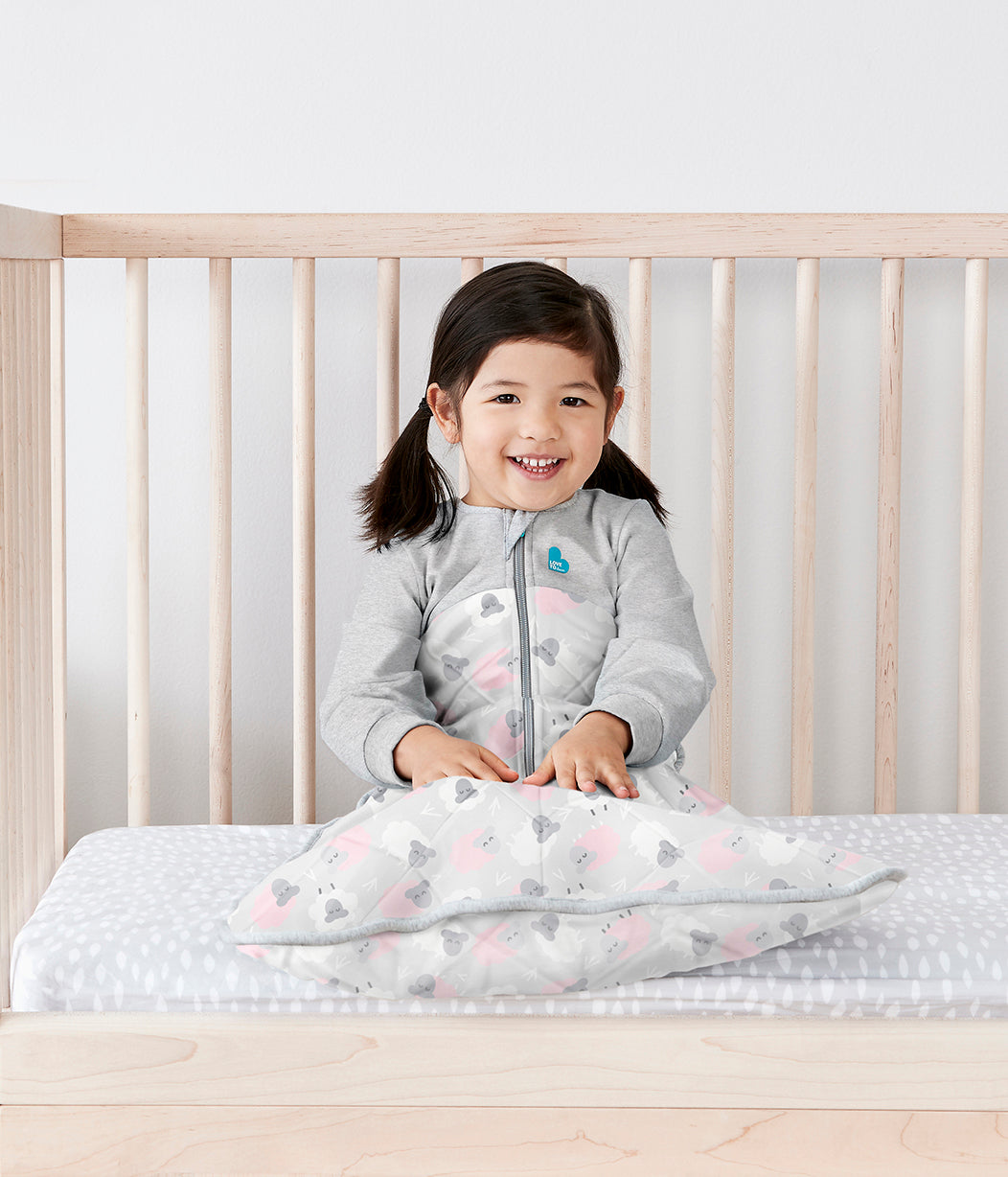 Schlafsack 2.5 TOG Bio-Baumwolle/Merino Wolle Rosa Schafe