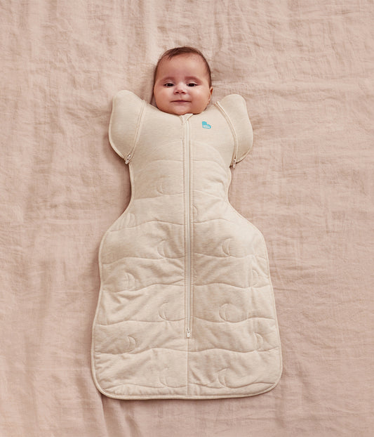 Swaddle Up™ 2-in-1 Übergangspucksack 3.5 TOG Gesteppte Baumwolle Naturmeliert Gesteppter Mond