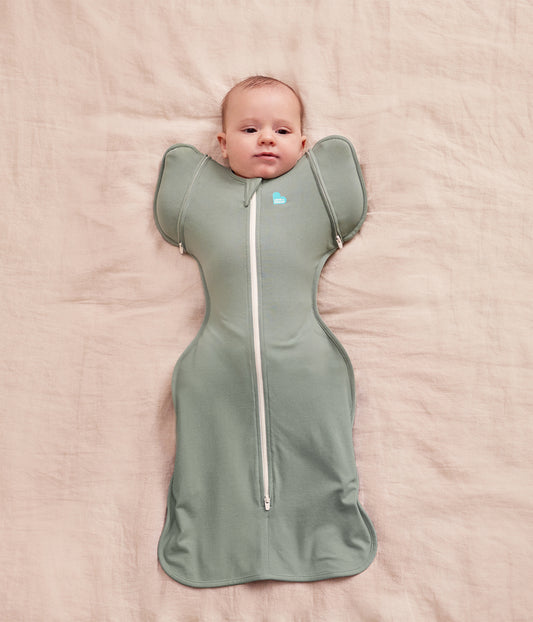 Swaddle Up™ 2-in-1 Gigoteuse d'emmaillotage de transition 1.0 TOG en Viscose de Bambou Vert Olive Foncé