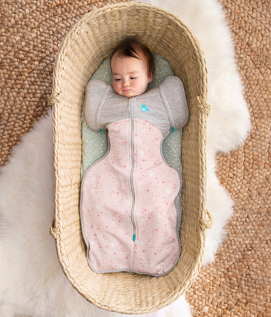 Swaddle Up™ Übergangspucksack Mild (18-24°C) Rosa Nordstern Baumwollfleece