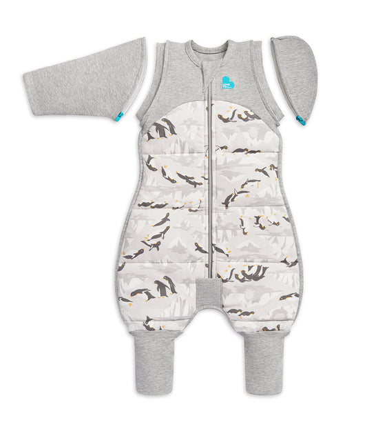 Swaddle Up™ Übergangsanzug 3.5 TOG Baumwolle Grau Pinguin-Parade