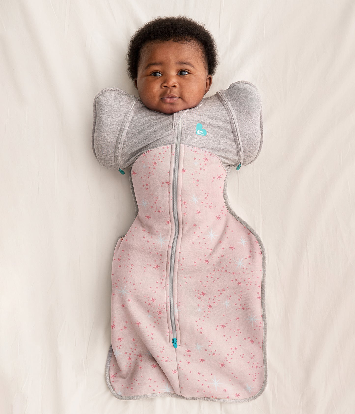 Swaddle Up™ Übergangspucksack Mild (18-24°C) Rosa Nordstern Baumwollfleece