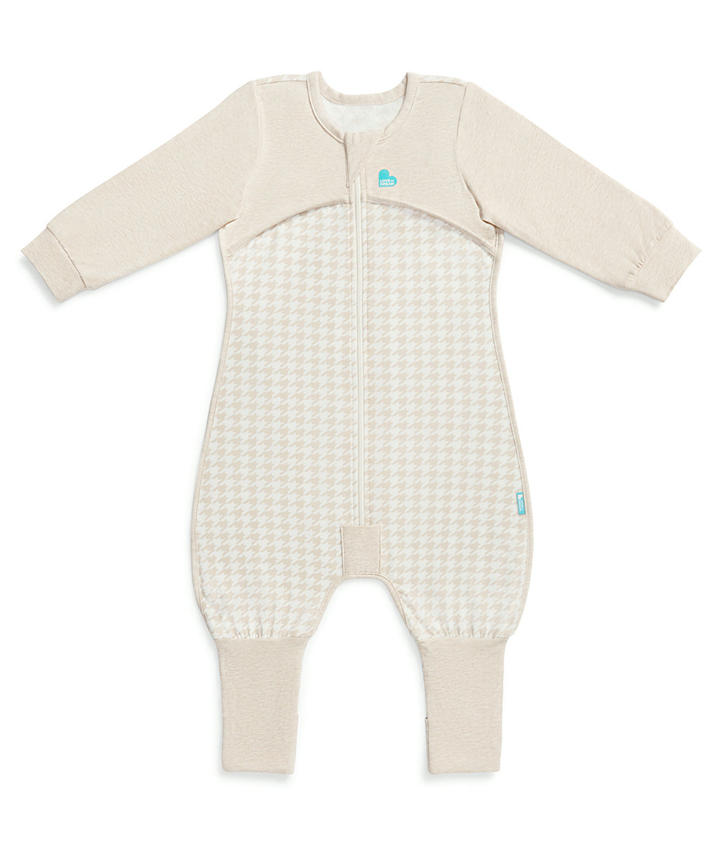 Schlafanzug langarm 1.0 TOG Baumwolle Beige Hahnentritt