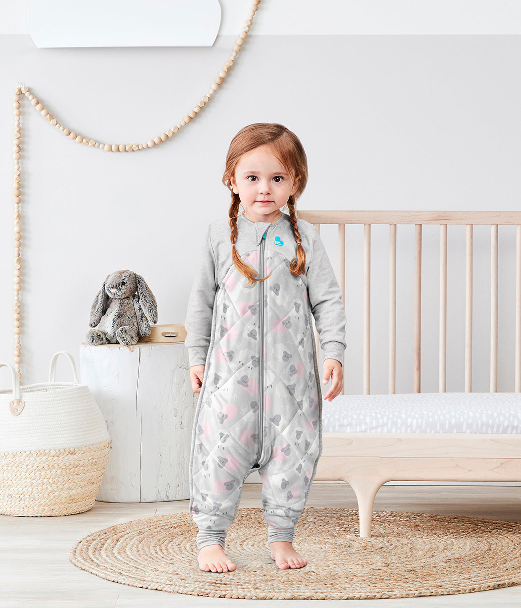 Pyjama Love To Dream™ en coton biologique et laine mérinos australienne chaud mouton rose