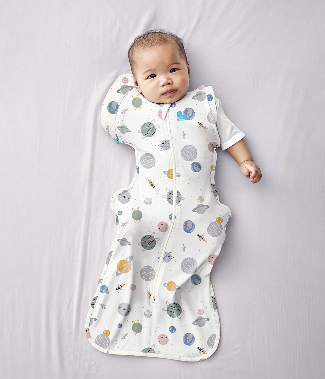 Swaddle Up™ Übergangspucksack 0.2 TOG Baumwolle Weiß Weltall