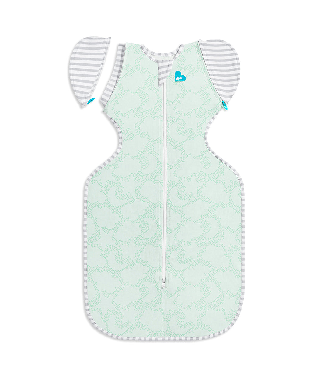 Swaddle Up™ Sac d'emmaillotage transitionnel en coton biologique à pois vert menthe