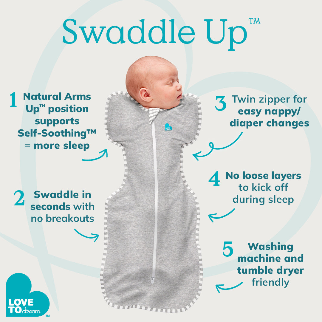 Swaddle Up™ Sac d'emmaillotage Dysplasie de la Hanche Gris