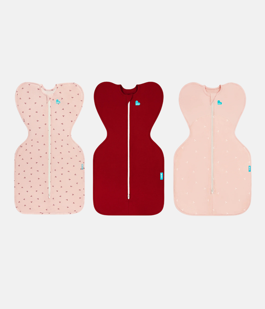 Swaddle Up Starter Bundle | 1.0 | 1.5 TOG | Zartrosa Kirschen | Bordeauxrot | Zartrosa Zweige