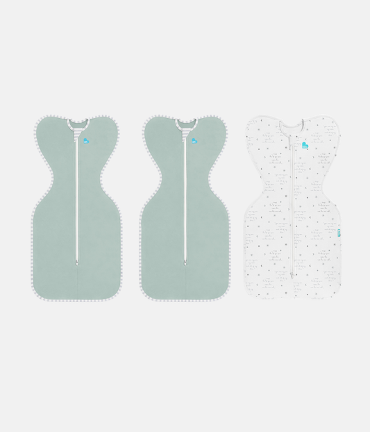 Swaddle Up Starter-Set | 1,0 TOG | Blanc Nuages Lapins | Blanc Rêveur | Chiné Naturel
