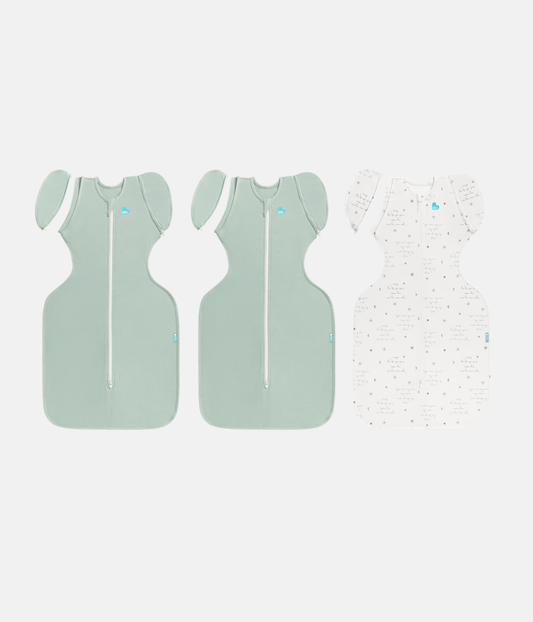 Swaddle Up Starter-Set | 1,0 TOG | Blanc Nuages Lapins | Blanc Rêveur | Chiné Naturel