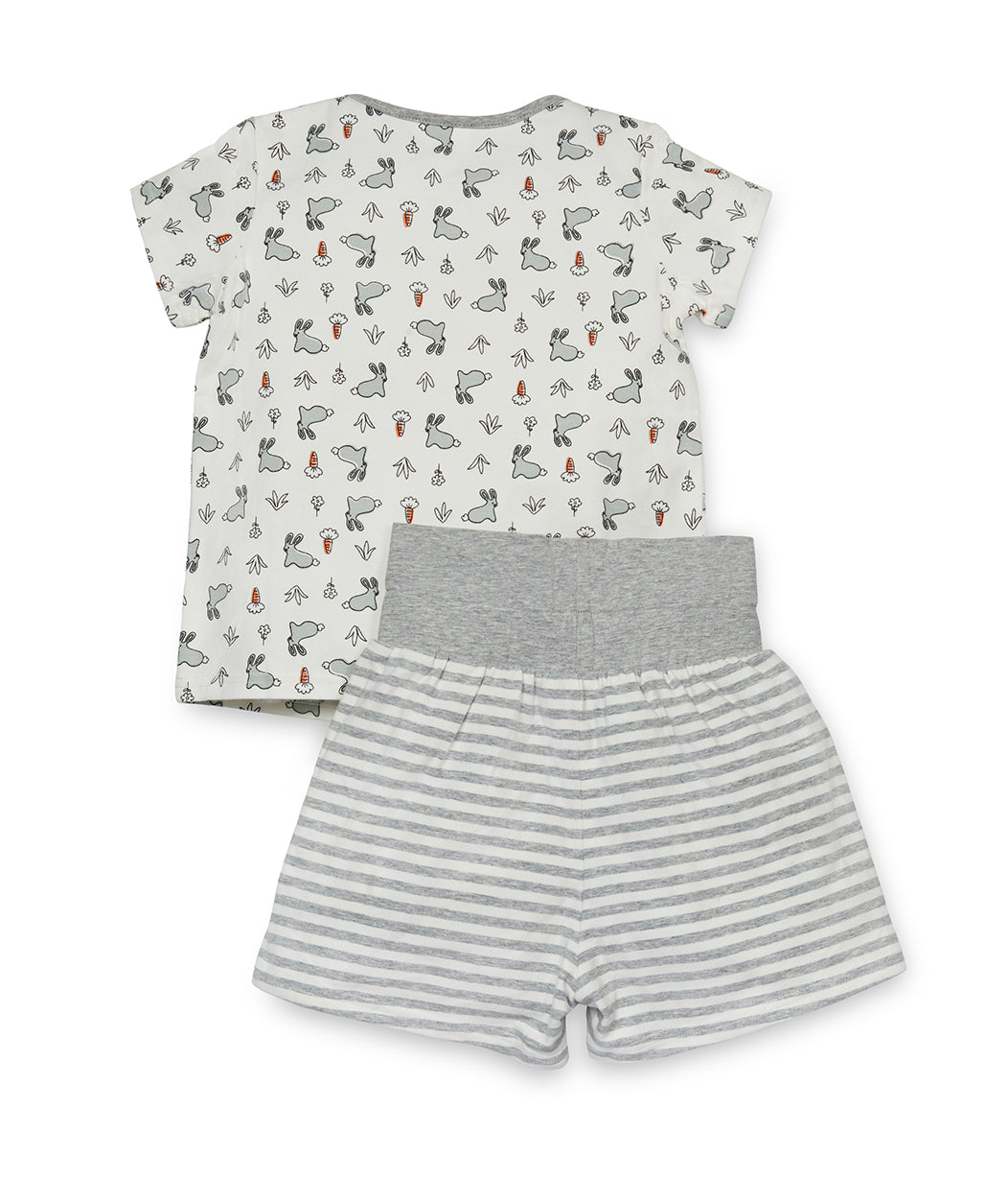 Love To Dream™ Kurzarm-Pyjama-Set für Kinder mit Hasenaufmuster