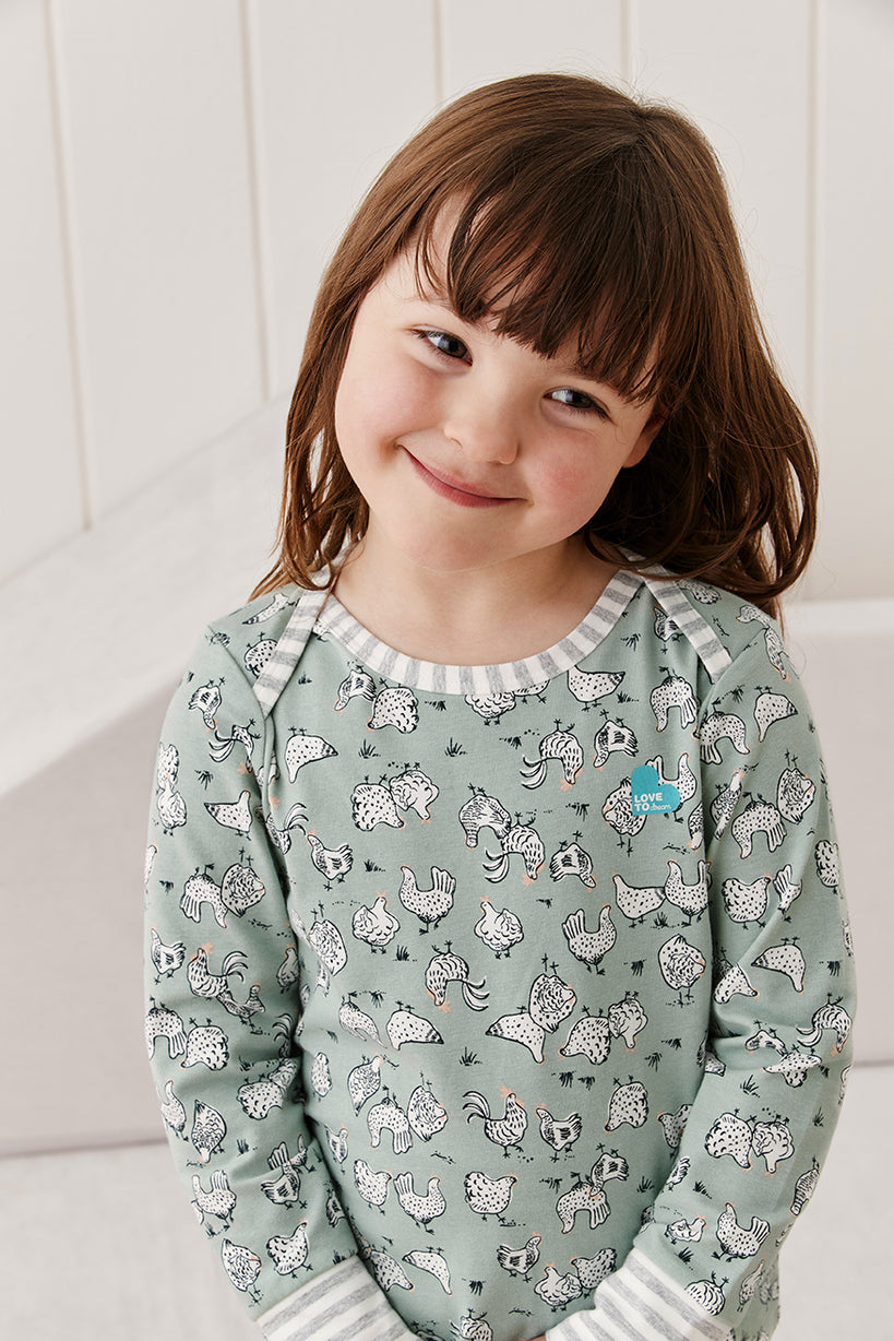 Love To Dream™ Ensemble pyjama à manches longues pour enfants Poulailler Olive