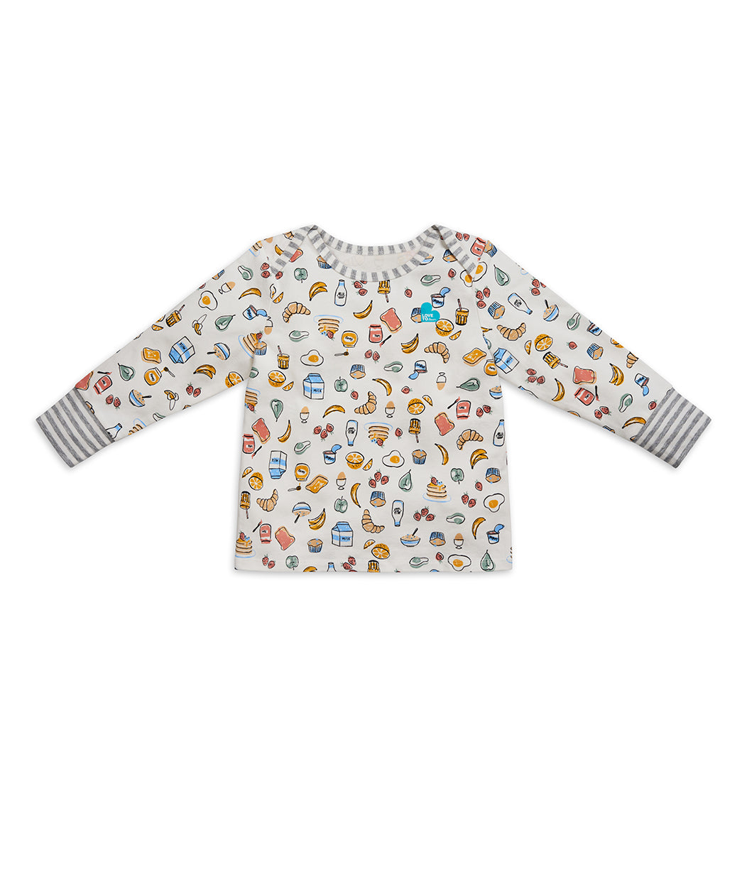 Love To Dream™ Ensemble pyjama à manches longues pour enfants Petit déjeuner Blanc