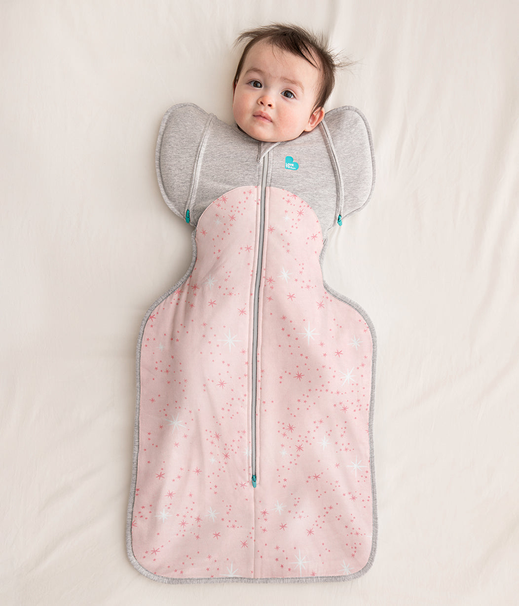 Swaddle Up™ Übergangspucksack Mild (18-24°C) Rosa Nordstern Baumwollfleece