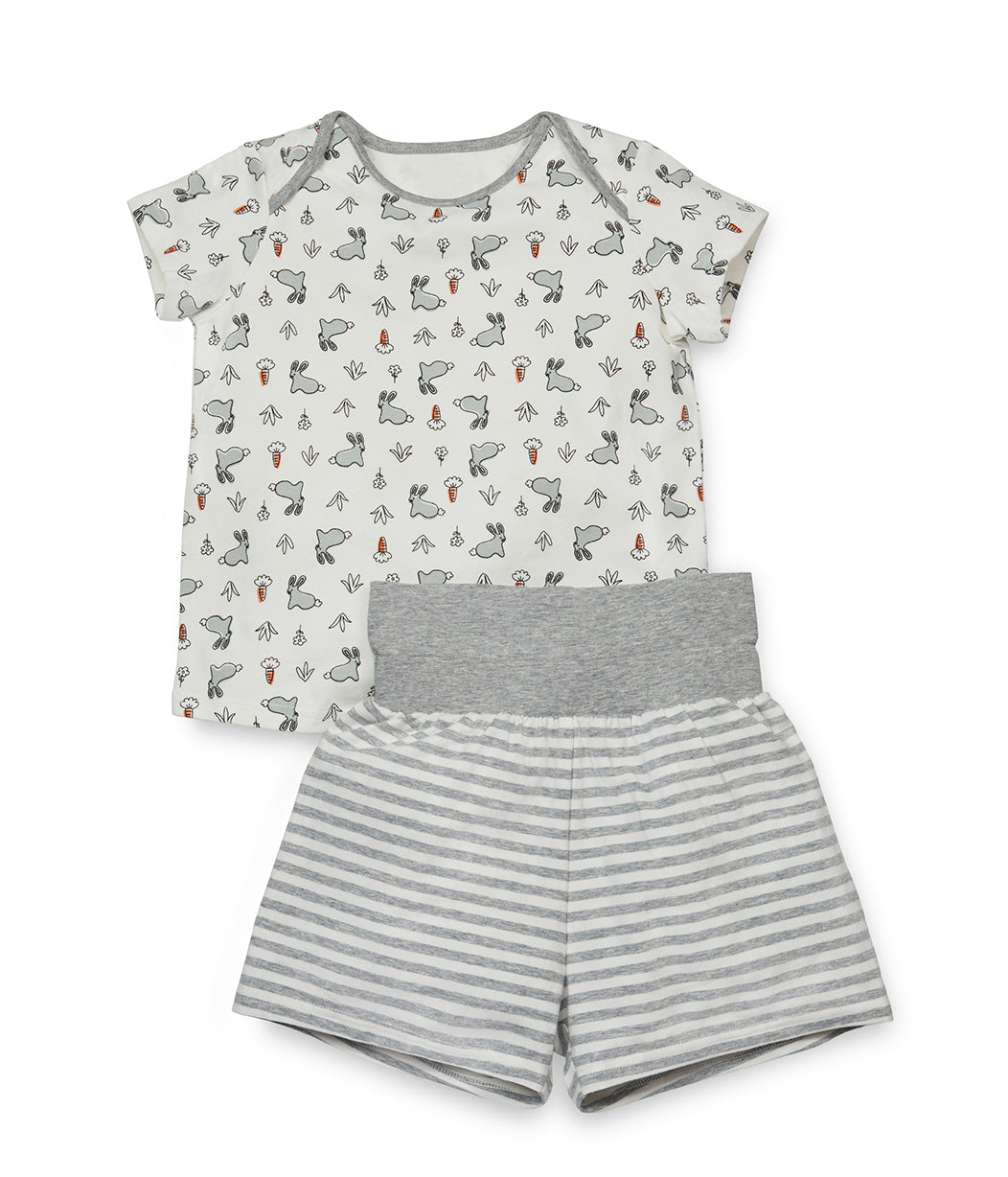 Love To Dream™ Kurzarm-Pyjama-Set für Kinder mit Hasenaufmuster