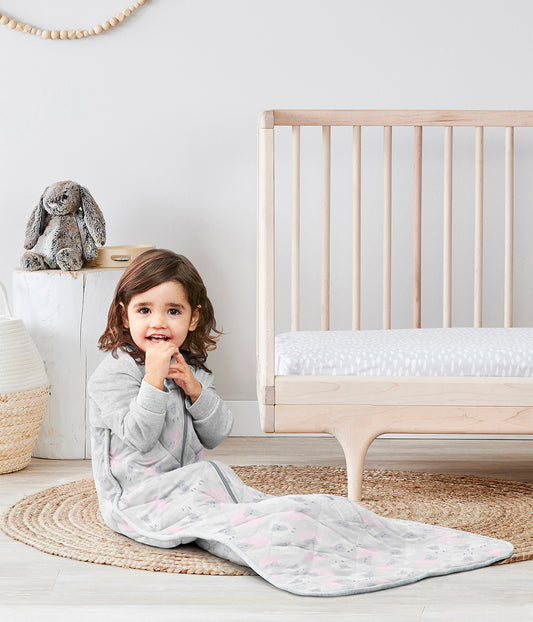 Schlafsack 2.5 TOG Bio-Baumwolle/Merino Wolle Rosa Schafe