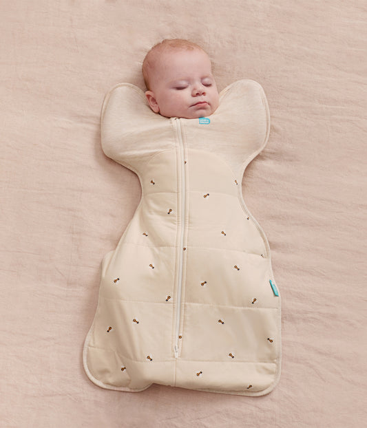 Swaddle Up™ Pucksack 2.5 TOG Gesteppte Baumwolle Naturmeliert Bienen