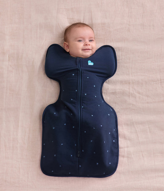 Swaddle Up™ Pucksack 1.5 TOG Baumwollfleece Marineblau Gestickter Funkelstern