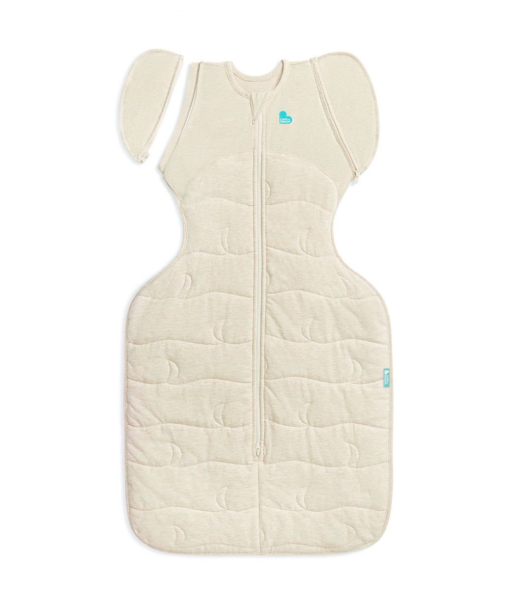 Swaddle Up™ 2-in-1 Übergangspucksack 3.5 TOG Gesteppte Baumwolle Naturmeliert Gesteppter Mond