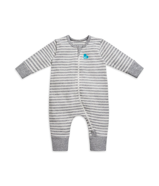 Footless Romper Cotton Grey Stripe