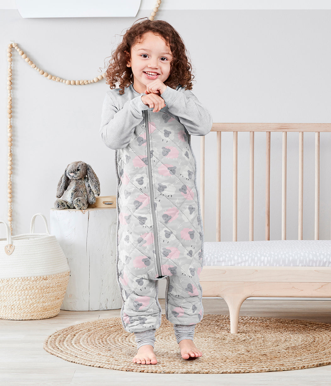 Pyjama Love To Dream™ en coton biologique et laine mérinos australienne chaud mouton rose