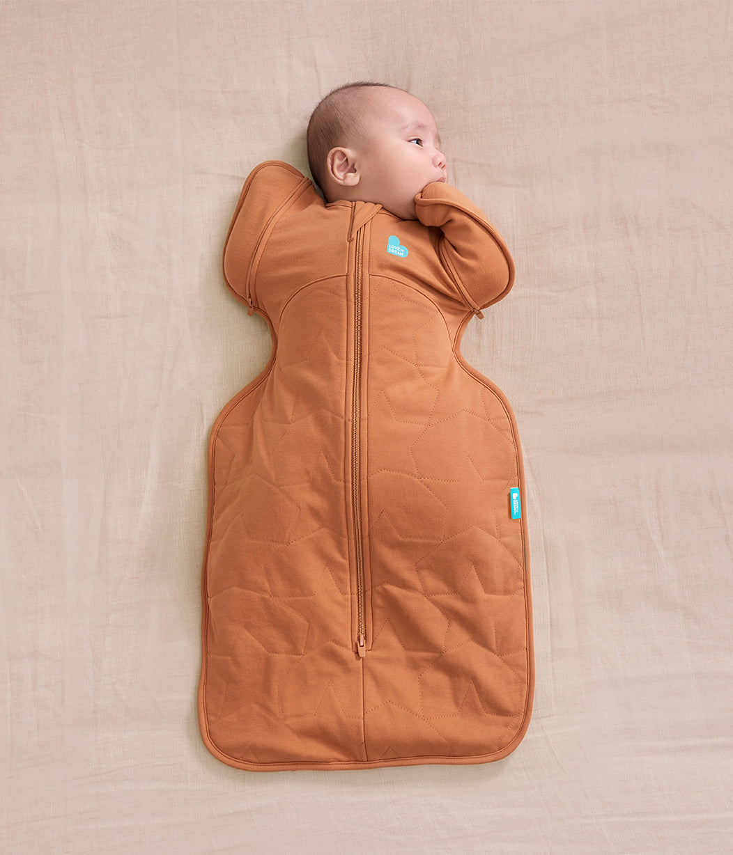 Swaddle Up™ 2-in-1 Übergangspucksack 2.5 TOG Baumwolle Haselnuss Gesteppter Stern