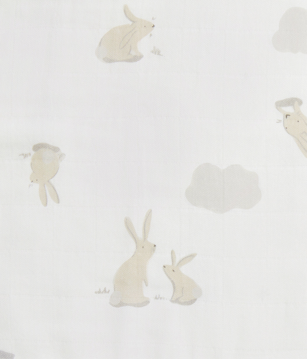 Bavoirs D'Épaule Lot De 2 En Mousseline Blanc Nuage Lapin