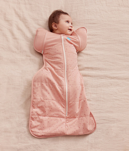Swaddle Up™ Sac d'emmaillotage transitionnel en coton 2,5 TOG, motif pierres roses