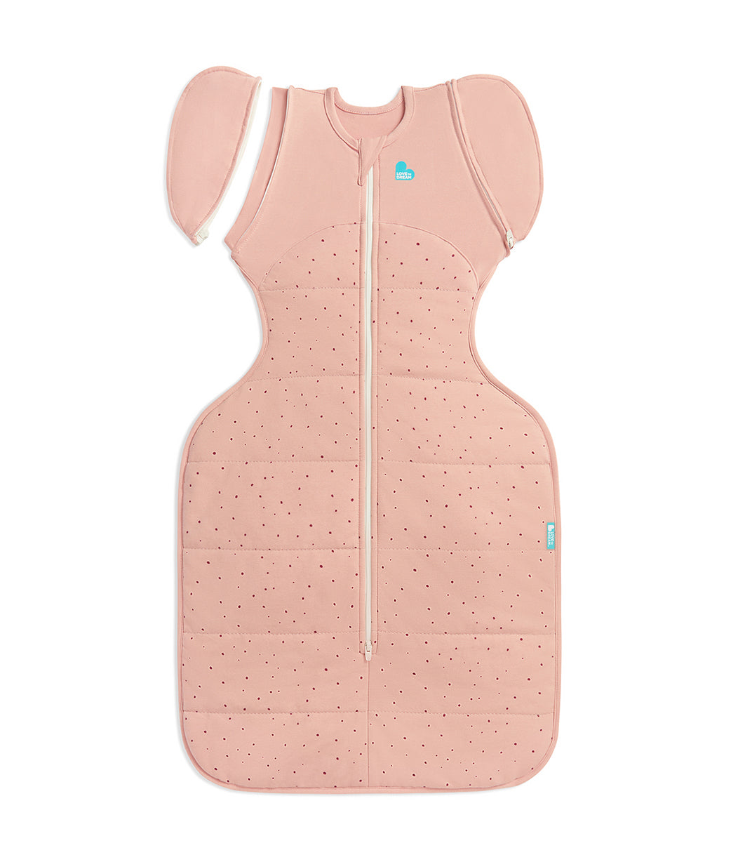 Swaddle Up™ Sac d'emmaillotage transitionnel en coton 2,5 TOG, motif pierres roses