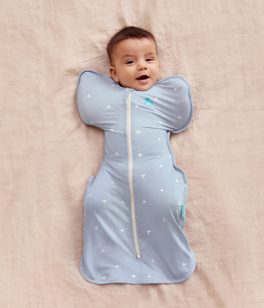 Swaddle Up™ Pucksack 1.0 TOG Viskose aus Bambus Nebelblaue Boote
