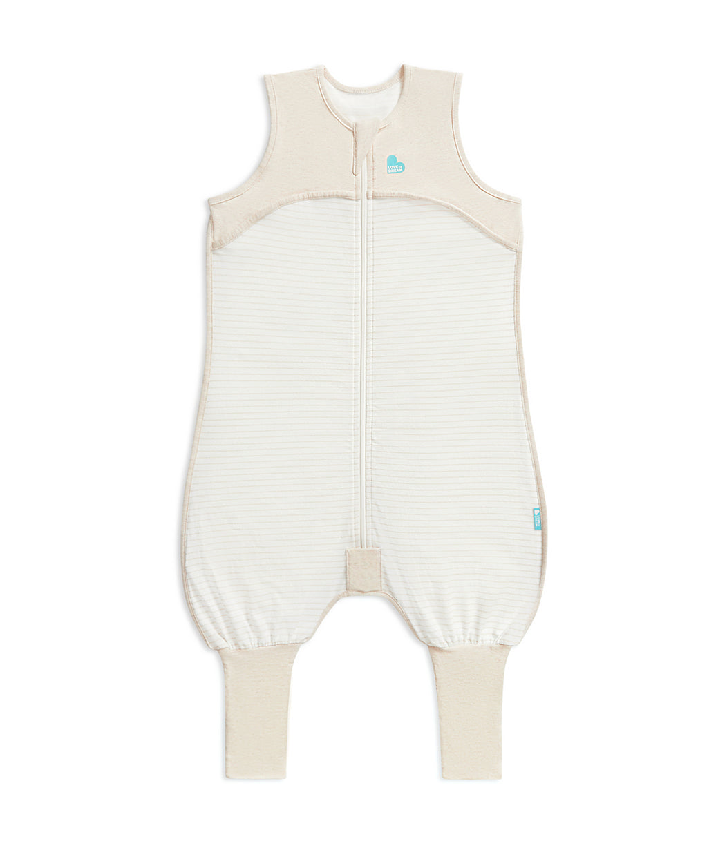 Sleep Suit Sleeveless 0.2 TOG Cotton Tan Breton Stripe