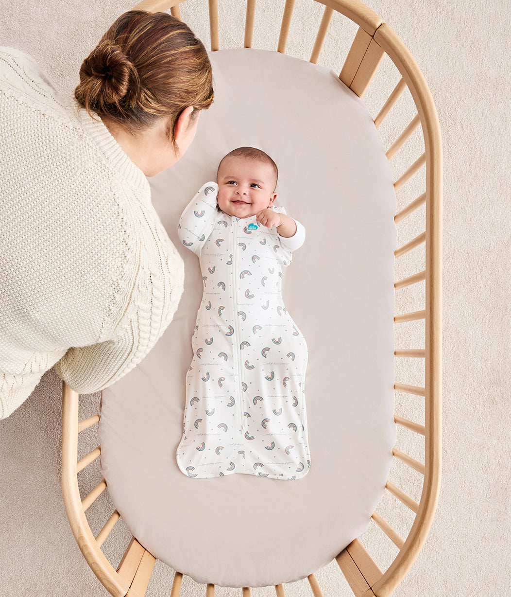 Swaddle Up™ Sac d'emmaillotage transitionnel en coton 1,0 TOG Blanc Rainbow Dream