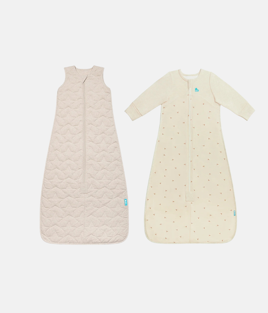 Coffret gigoteuse | 1,5 | 2,5 TOG | Naturel chiné Étoile matelassée | Naturel chiné Brindilles