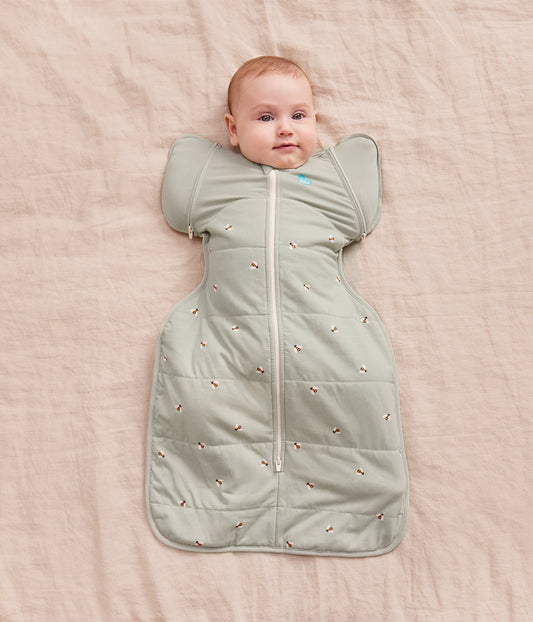 Swaddle Up™ Sac d'emmaillotage transitionnel en coton 2,5 TOG Olive Bees