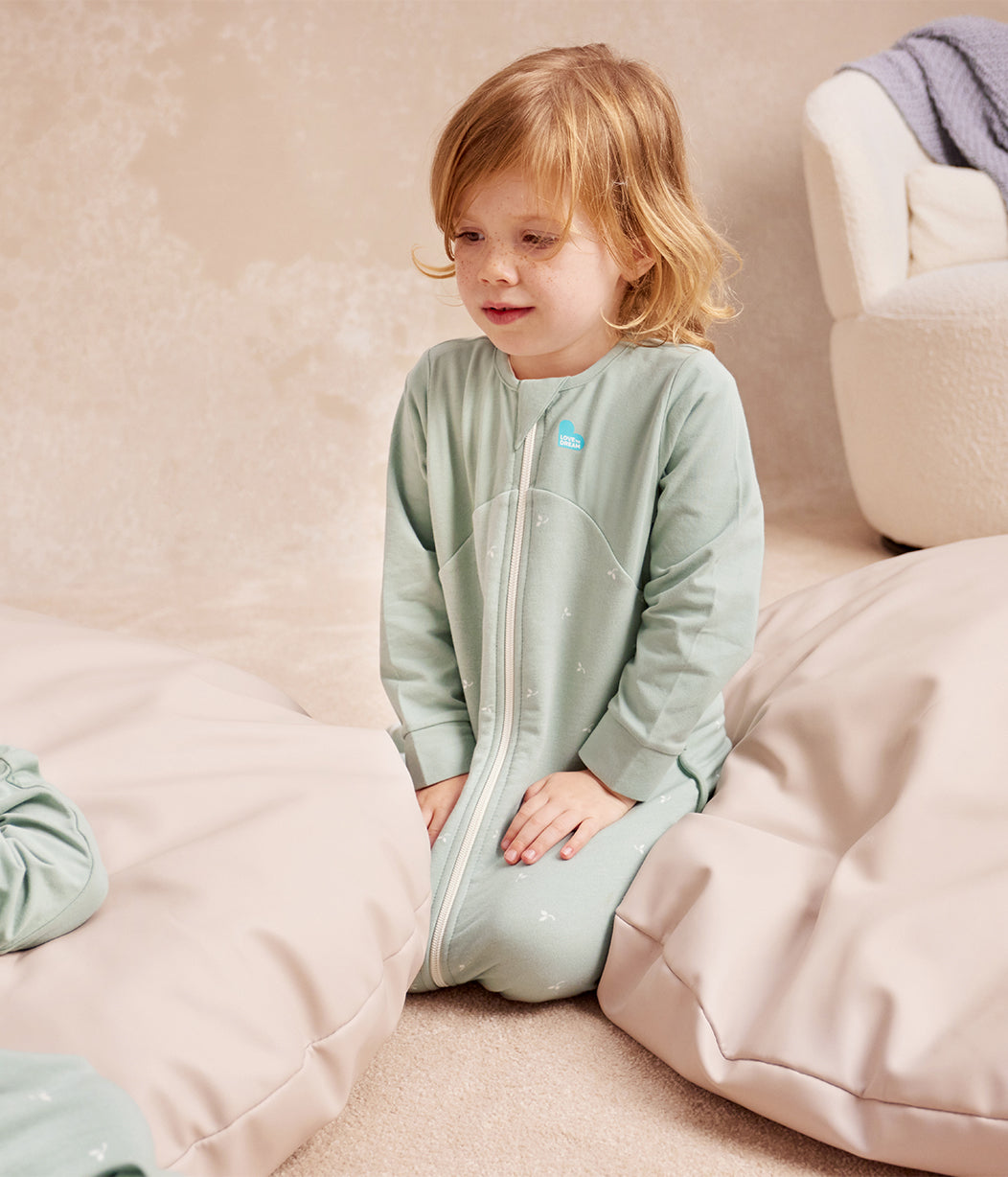 Sleep Bag Long Sleeve 1.5 TOG Cotton Olive Twigs